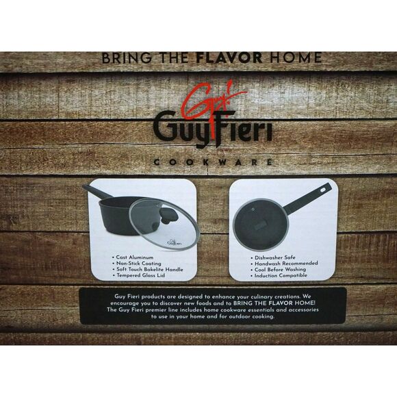 NEW! Guy Fieri SaucePan Gun Metal 2.6 Qt Liter with Lid - Picture 4 of 7